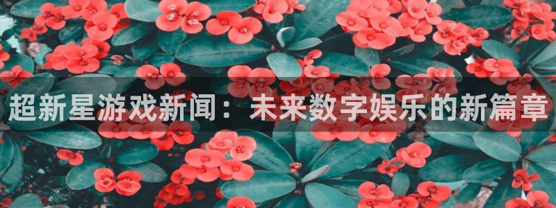 欧博娱乐平台登录入口：超新星游戏新闻：未来数字娱乐的新篇章