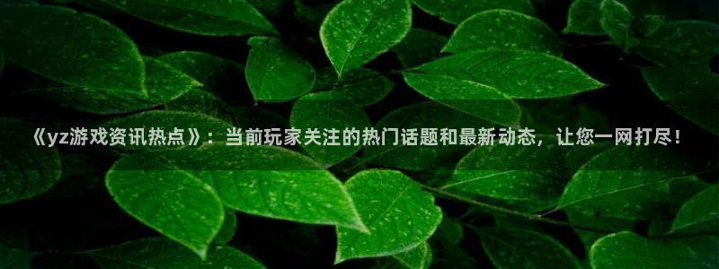 欧博娱乐2登录：《yz游戏资讯热点》：当前玩家关注的热门话题