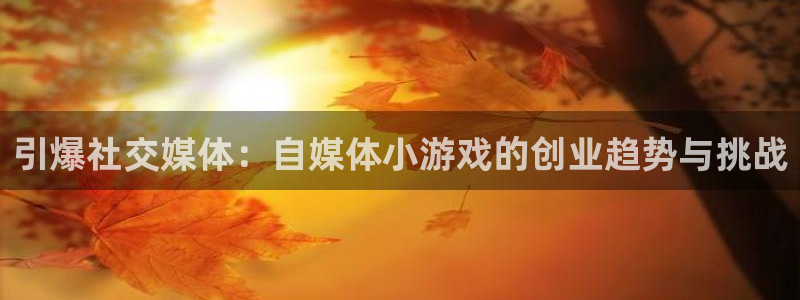 欧博娱乐平台官方网站：引爆社交媒体：自媒体小游戏的创业趋势与