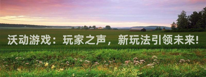 欧博娱乐登陆：沃动游戏：玩家之声，新玩法引领未来!